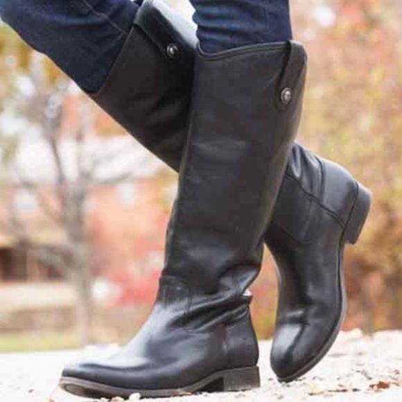 frye melissa button boots black